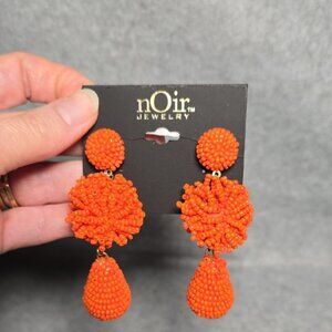 nOir Jewelry Vibrant Orange Beaded Earrings